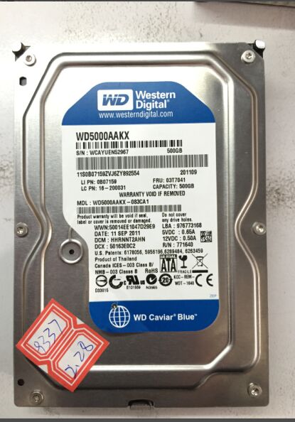 西数数据恢复WD5000AAKX-083CA1台式机500GB硬盘，磁头损坏，开盘数据恢复成功